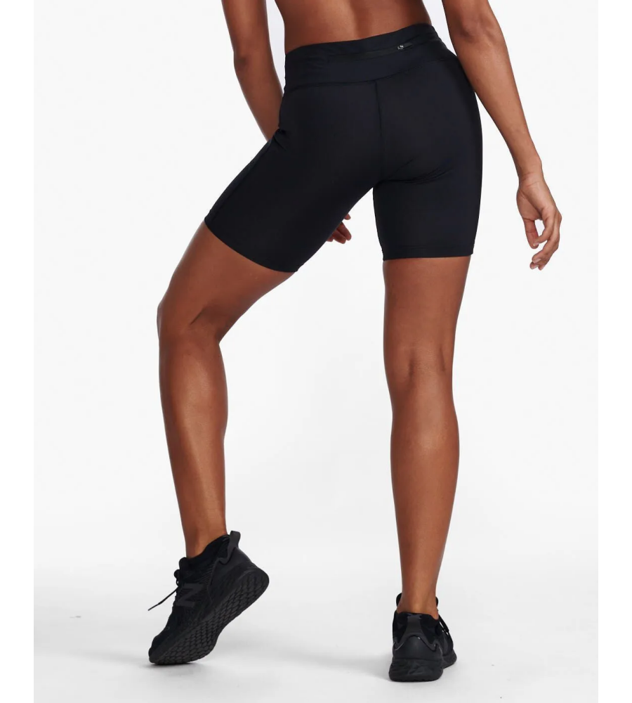 2XU Aero Mid-Rise Compression 6 Inch Short Damen – Black/Silver Reflective