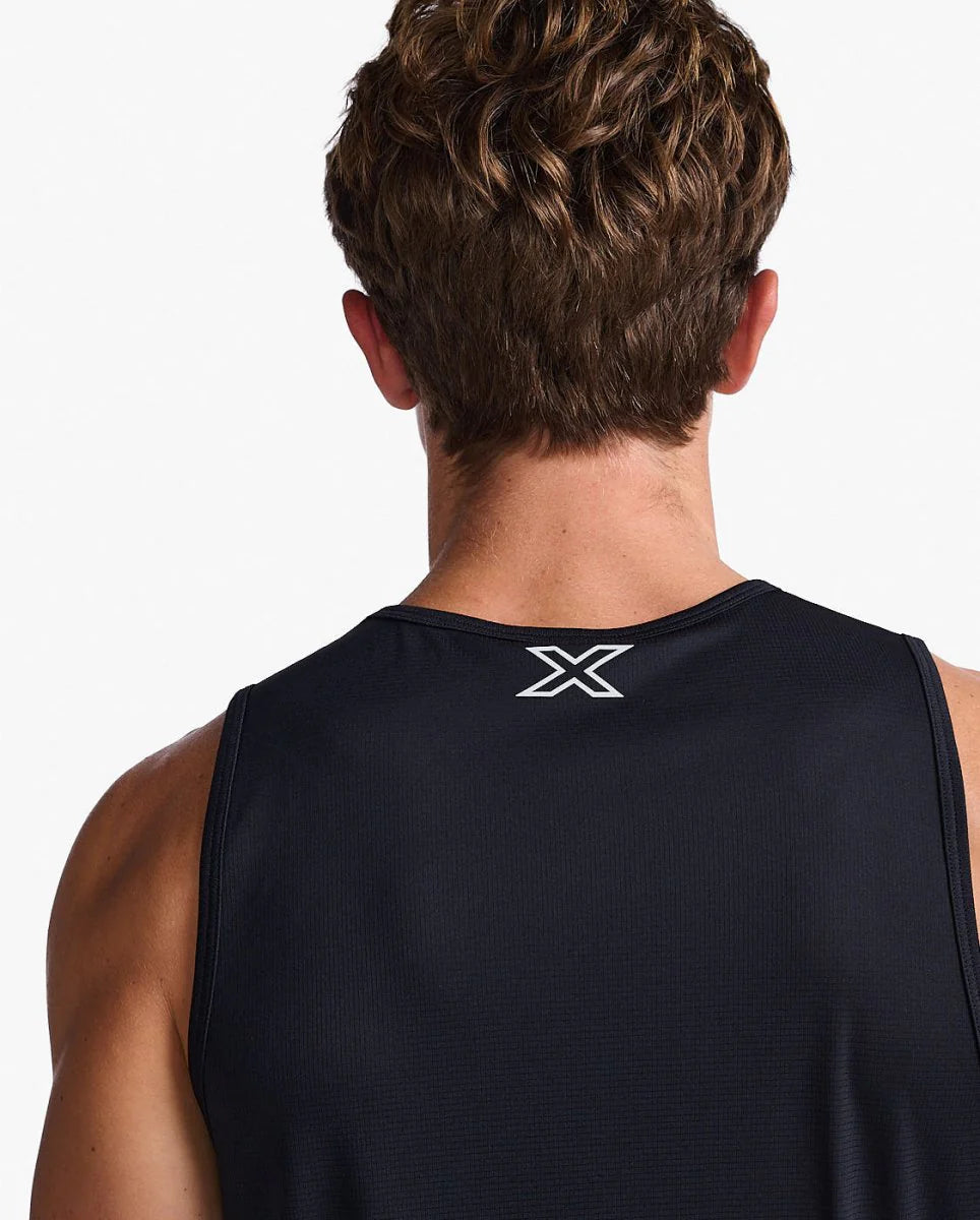 2XU Aero Tank, Herren, Black/Silver Reflective