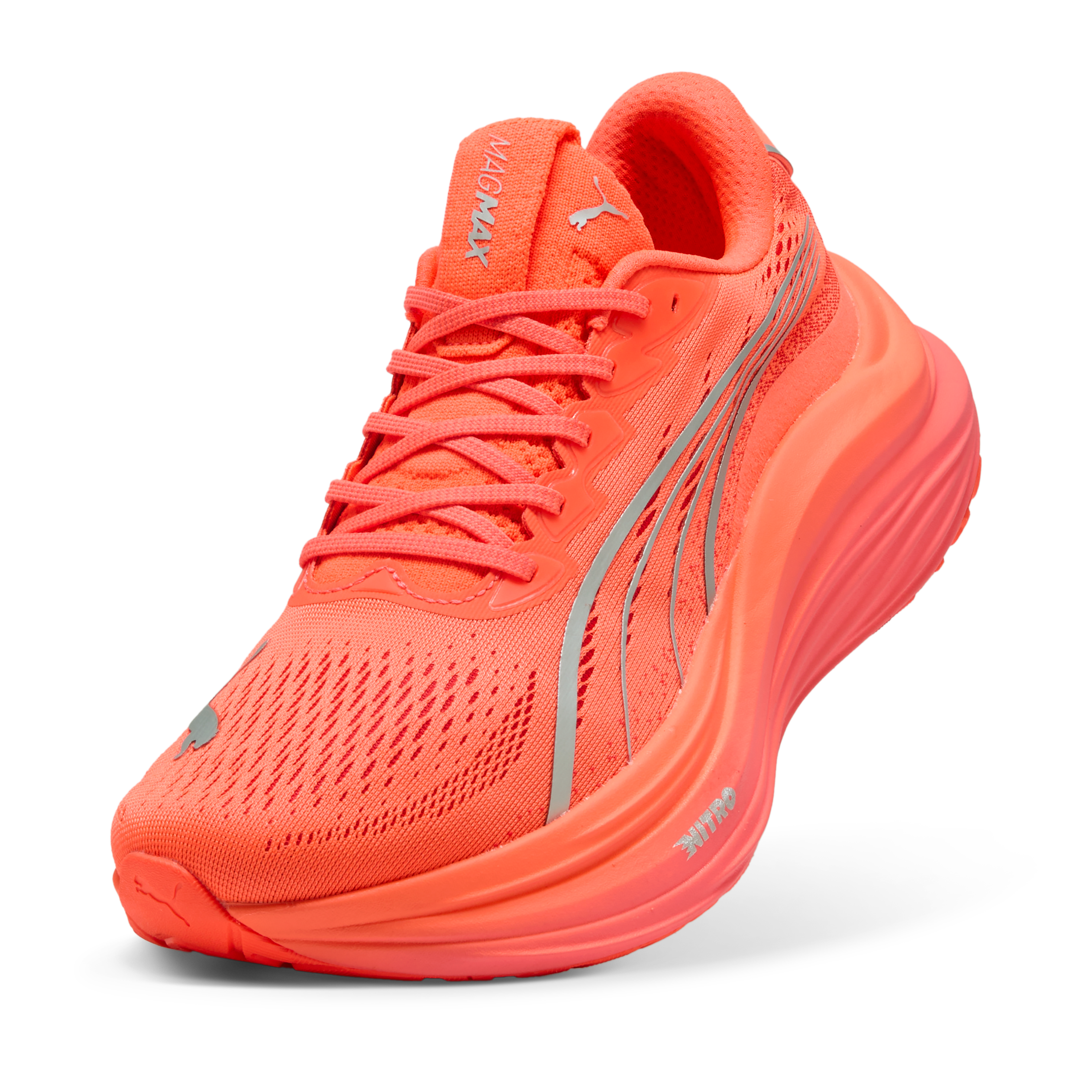 Puma MagMax Nitro, Laufschuh, Damen, Glowing Red-PUMA Silver