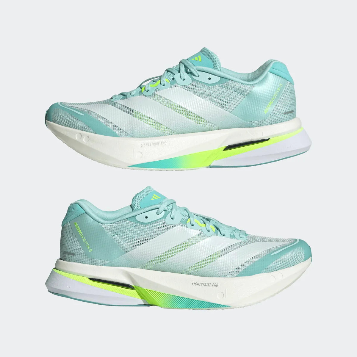 Adidas ADIZERO BOSTON 13, Laufschuh, Damen, Semi Flash Aqua/Zero Metalic/Lucid Lemon
