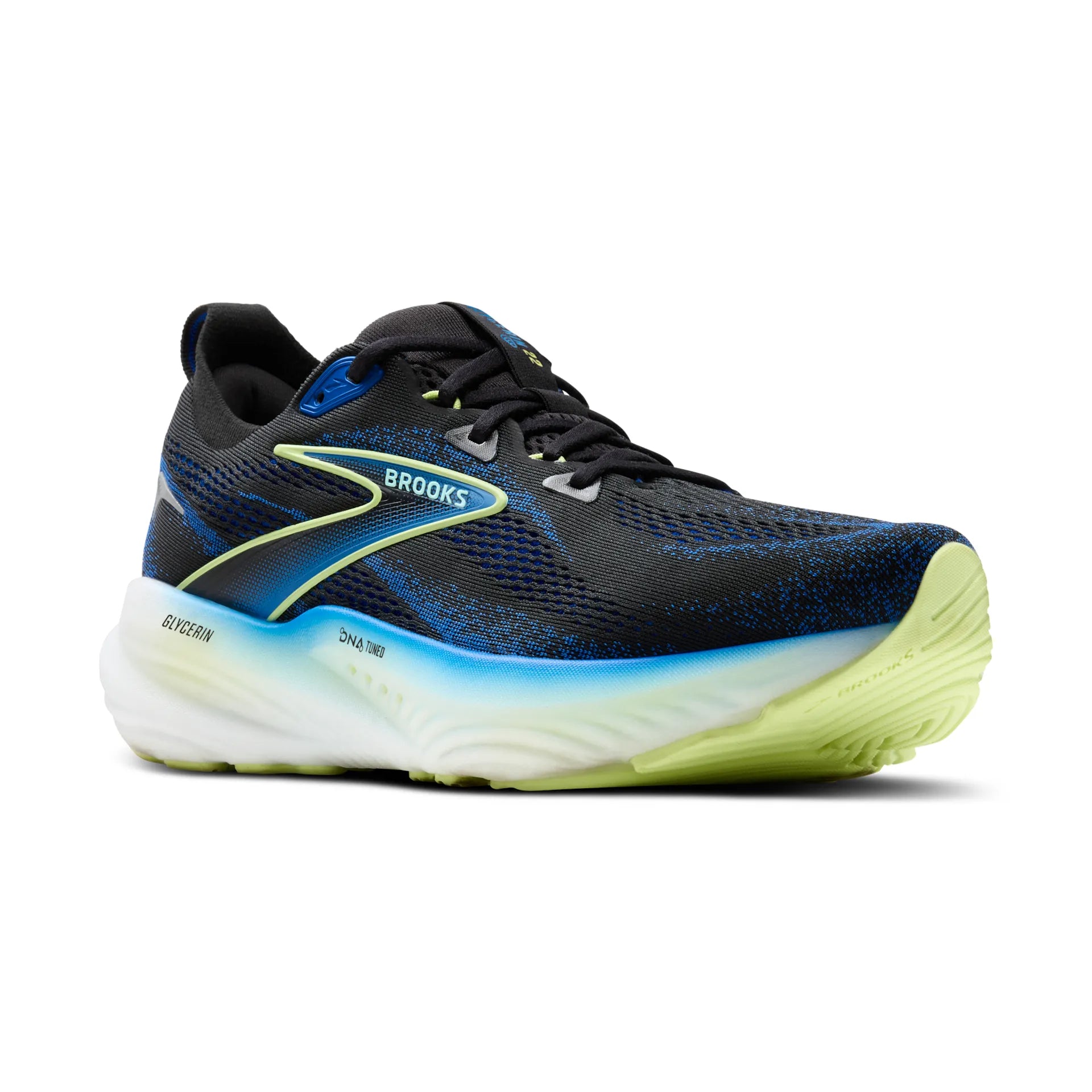 Brooks Glycerin 22 Herren Laufschuh – Black/Cobalt/Neo Yellow