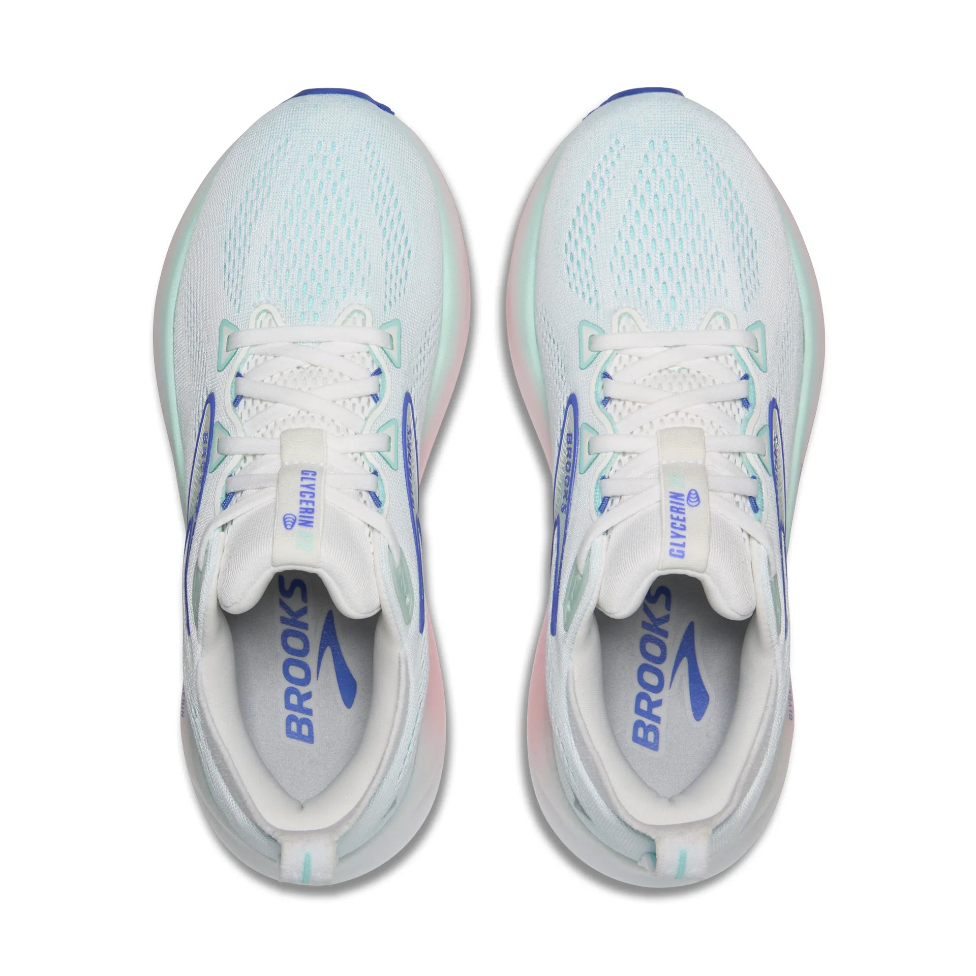 Brooks Glycerin 22 Damen Laufschuh – White/Limpet Shell/Ampero Blue