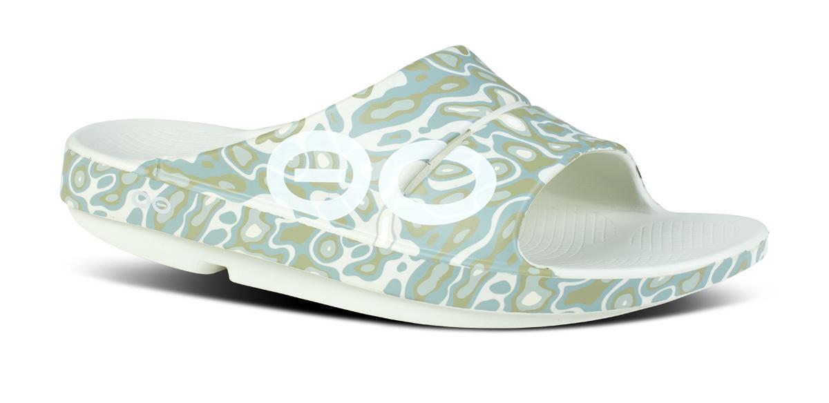 Oofos Ooahh Sport Recovery Sandale, unisex, cosmic grey/watercamo