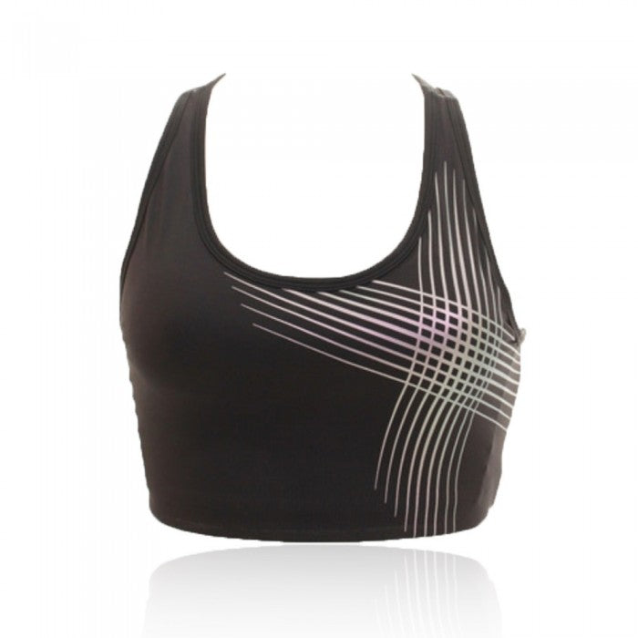 2XU Active Medium Impact Crop, Damen, Black/Zephyr Chrome X