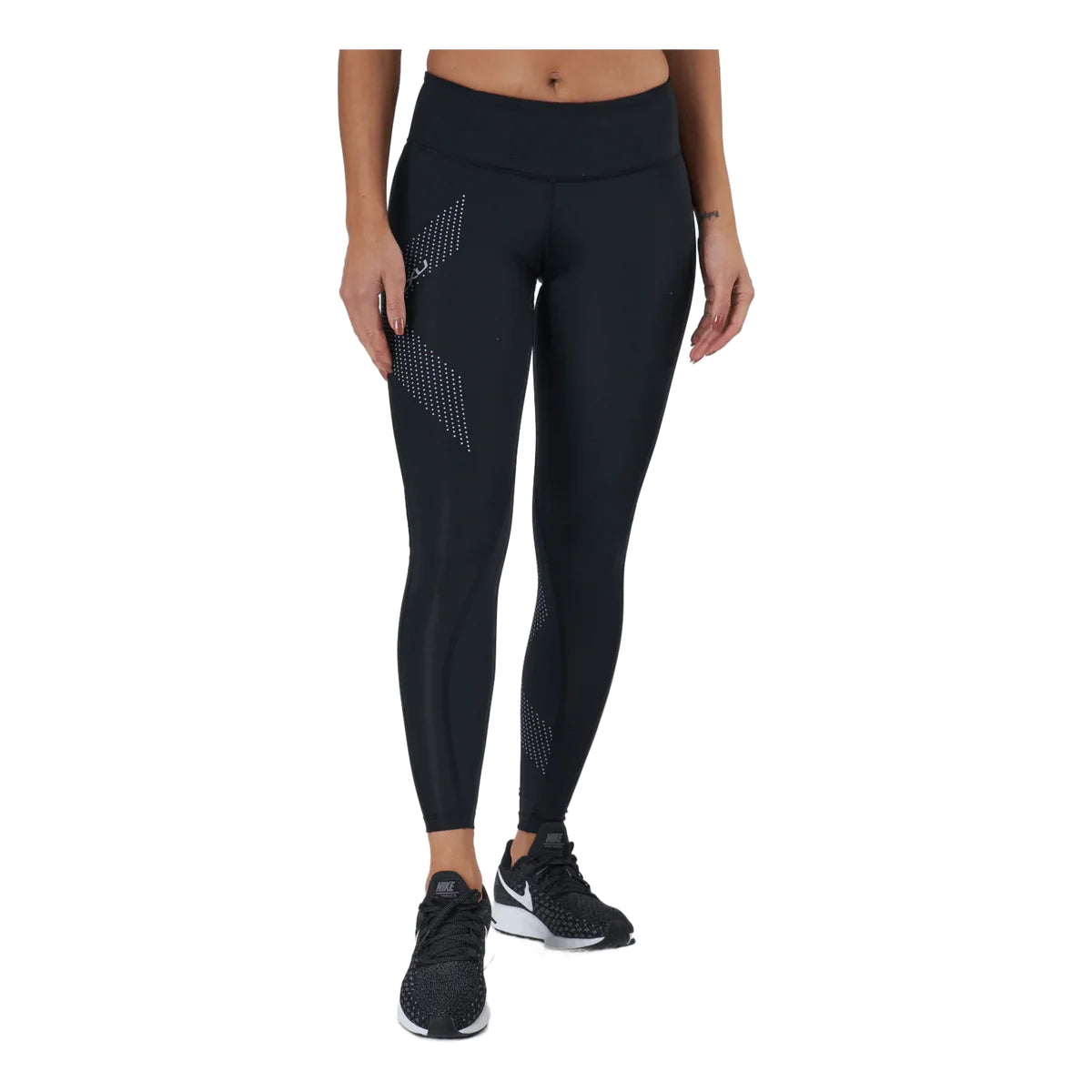 2XU Damen Mid-Rise Compression Tights, Black/Lavendust