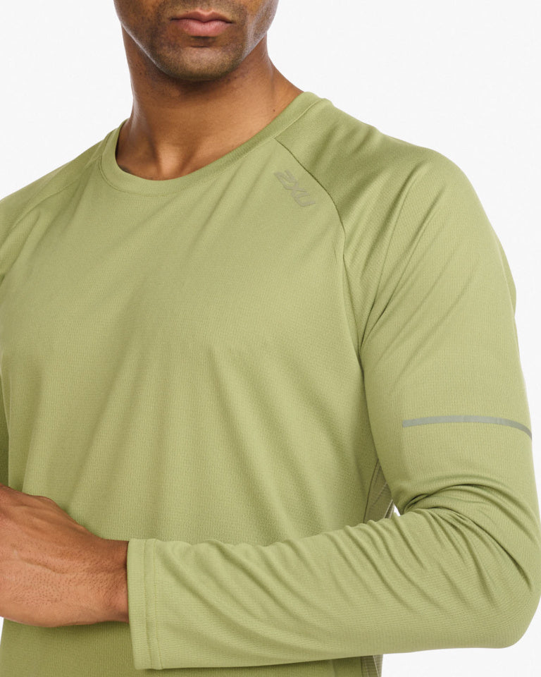 2XU Aero Longsleeve, Herren, Glade/Alpine Reflective