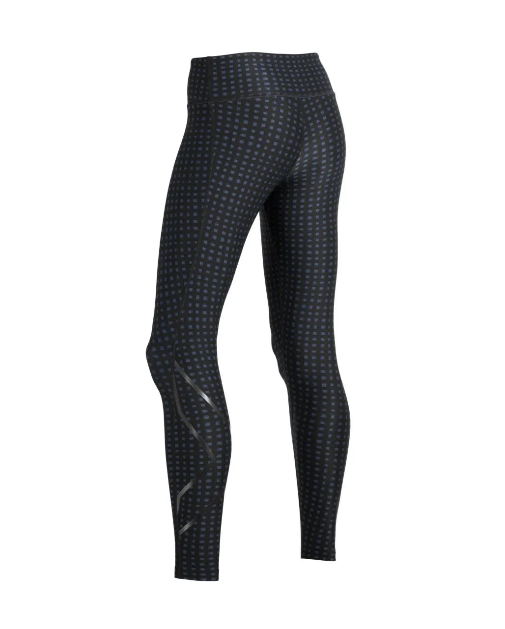 2XU Print Mid-Rise Compression Tights, Damen, Laufhose, Outer Space Urban Grid/Nero