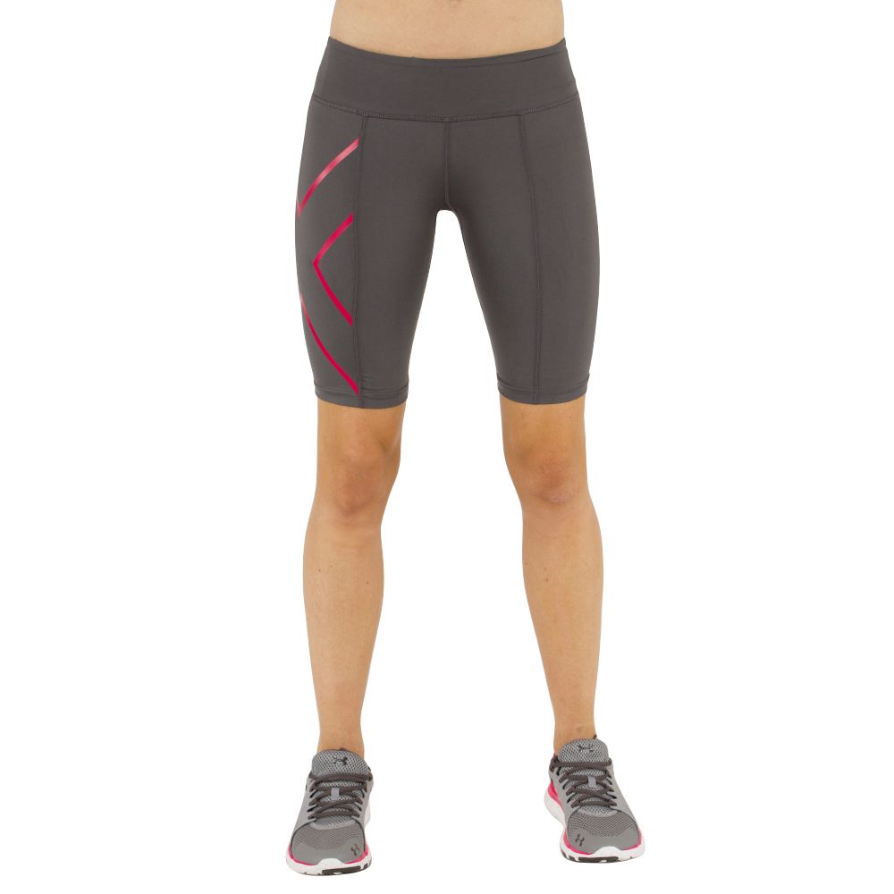 2XU Mid-Rise Compression Shorts, Damen, Ink/Cherry Pink
