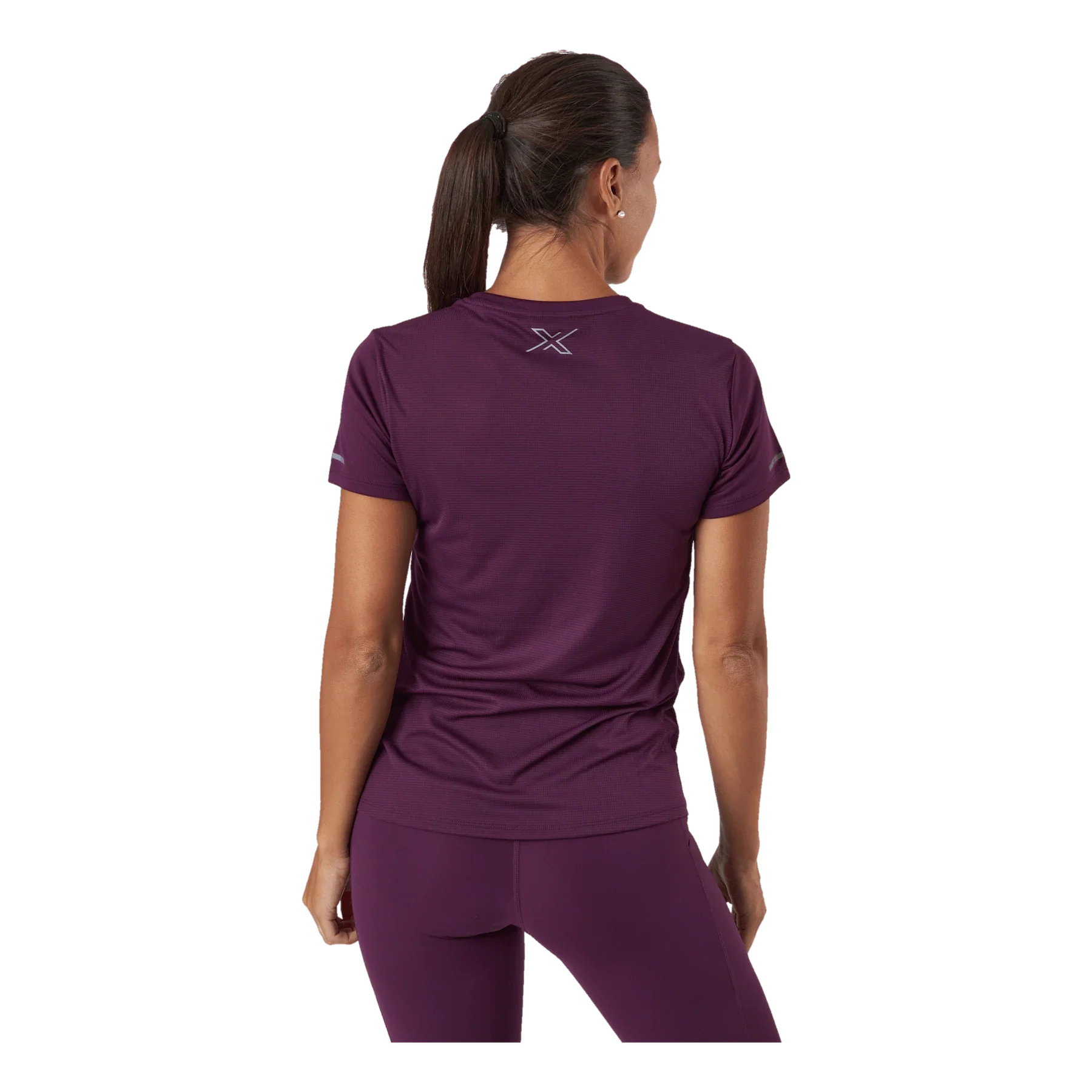 2XU Aero Tee, Laufshirt, Damen, Beet/Silver Reflective