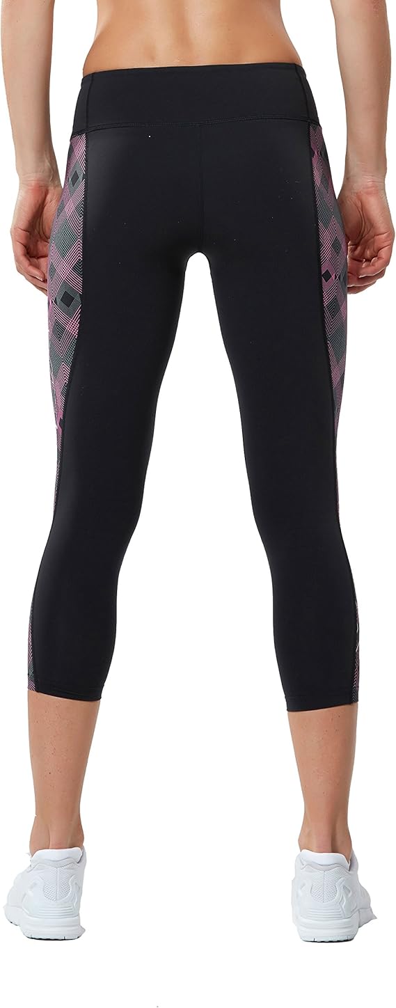 2XU Fitness Compression 7/8 Tights, Damen, Black/Grapefruit Print