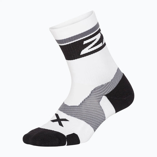 2XU VECTR Cushion Crew Socks, White/Black