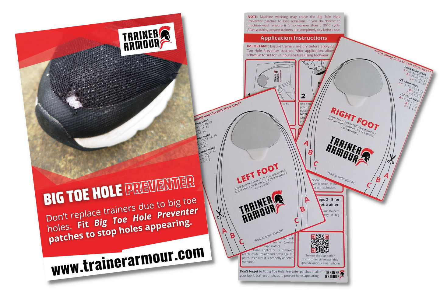 TRAINER ARMOUR Zehenloch Schutz, Big Toe Hole Preventer, weiß