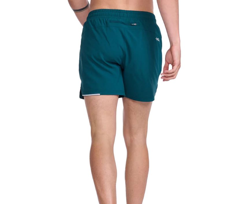 2XU Aero 5 Inch Shorts, Herren, Deep Jade/Silver Reflective