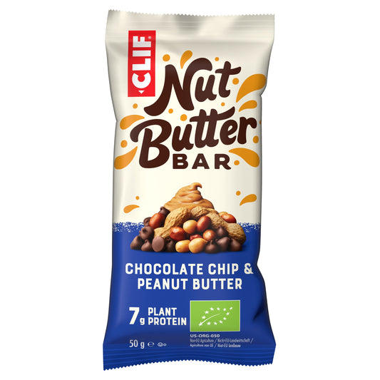 CLIF BAR Energie Riegel Nut Butter Bar, Chocolate Chip & Peanut Butter, 50g