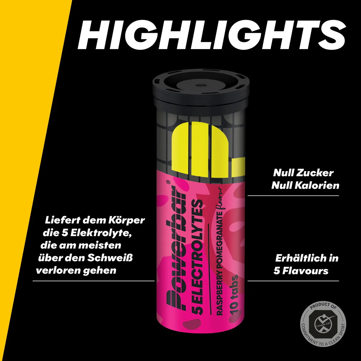 Powerbar 5 Electrolytes, Raspberry-Pomegrante, Himbeer-Granatapfel, 10 Tabs