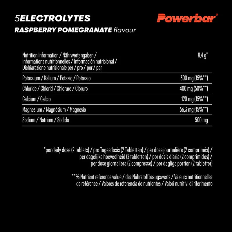 Powerbar 5 Electrolytes, Raspberry-Pomegrante, Himbeer-Granatapfel, 10 Tabs