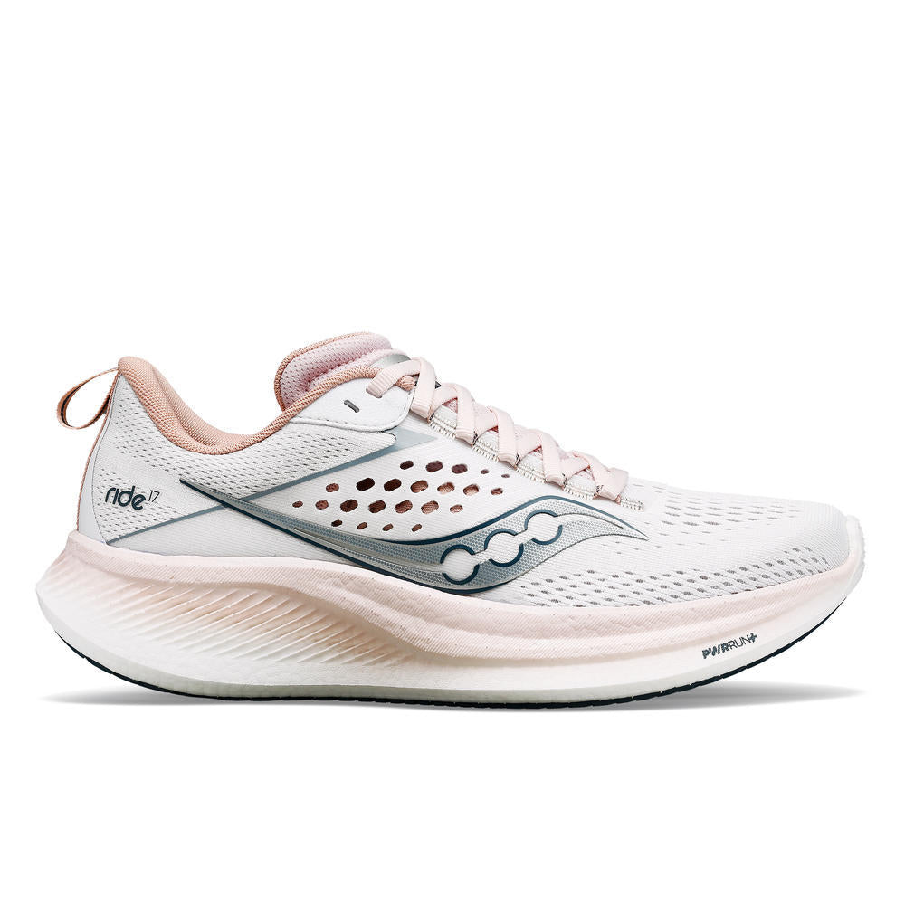 Saucony Ride 17, Laufschuhe, Damen, White/Lotus