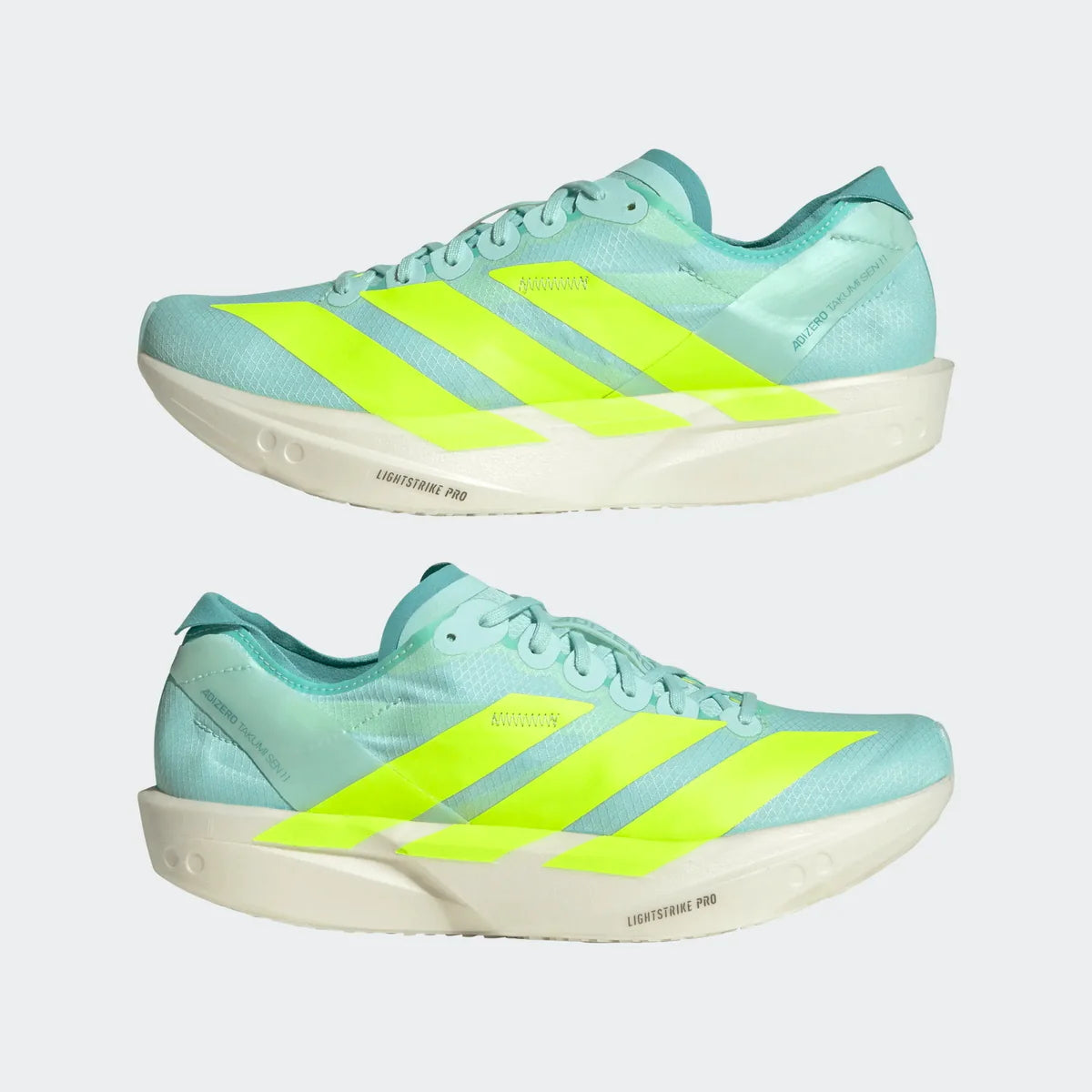 Adidas ADIZERO TAKUMI SEN 11, Laufschuh, Damen, Sea Flash Aqua/Lucid Lemon/Flash Aqua