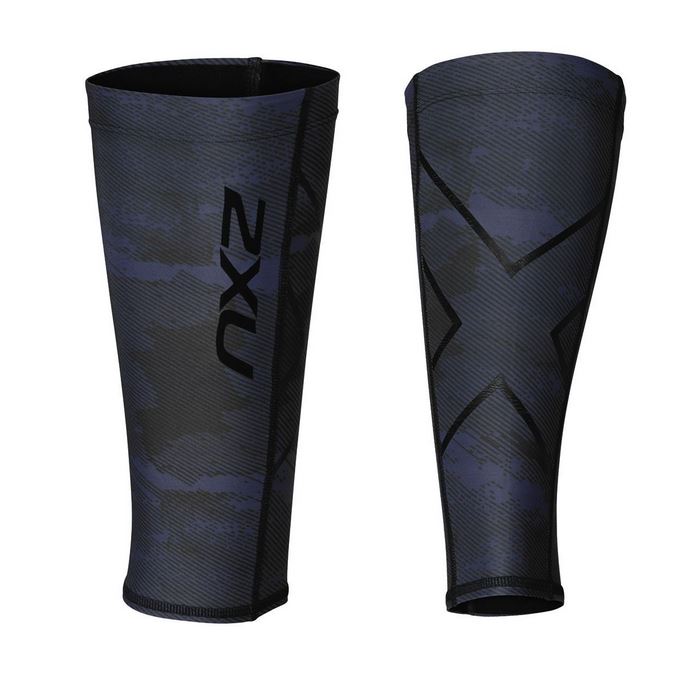 2XU Compression Calf Guards, Ashphalt Maratime Blue/Nero