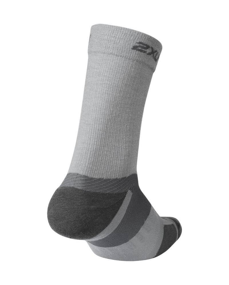 2XU VECTR Merino Light Cushion Crew Socks, Grey/Grey