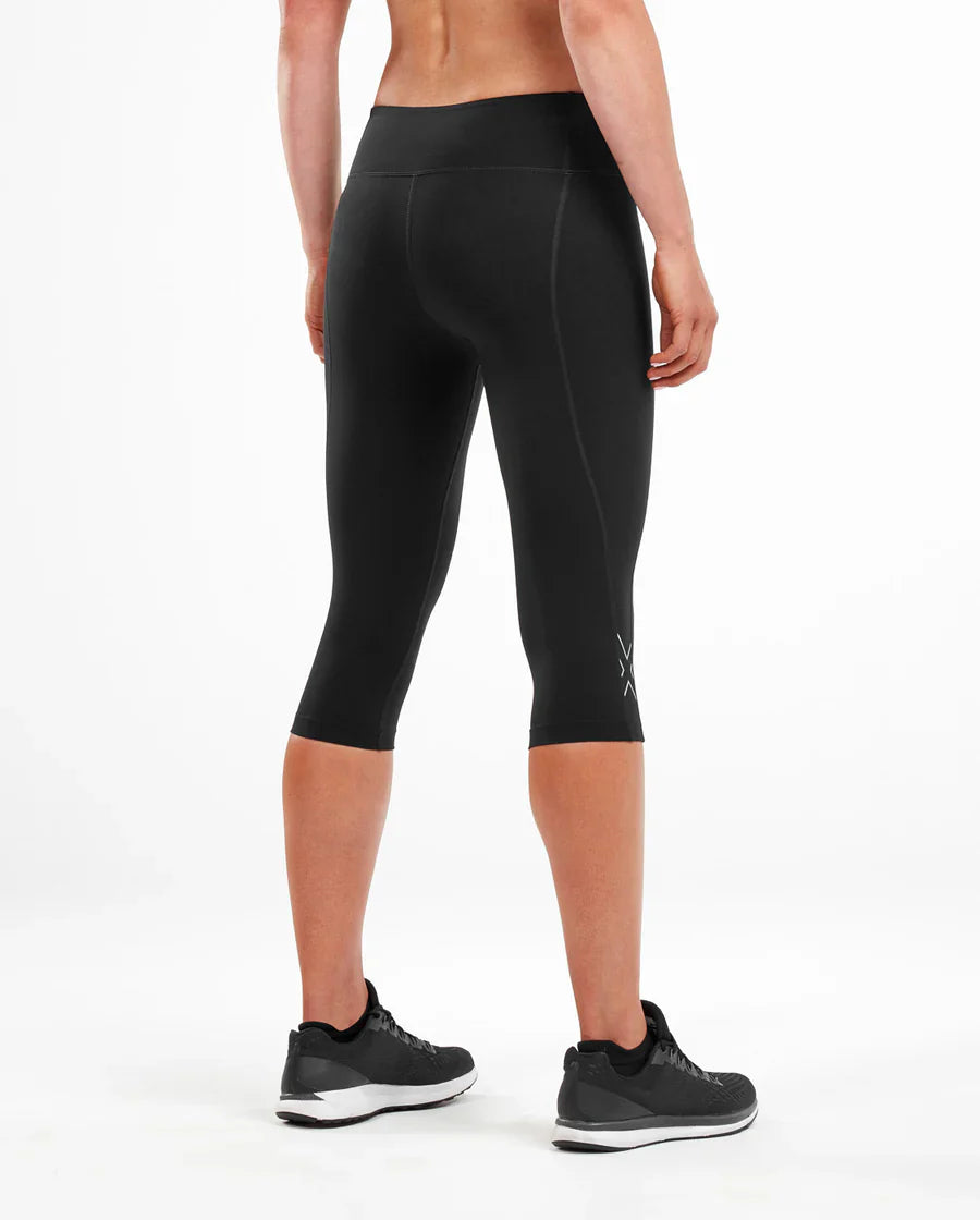 2XU Fitness Compression 3/4 Tights, Damen, Laufhose, Black/Silver