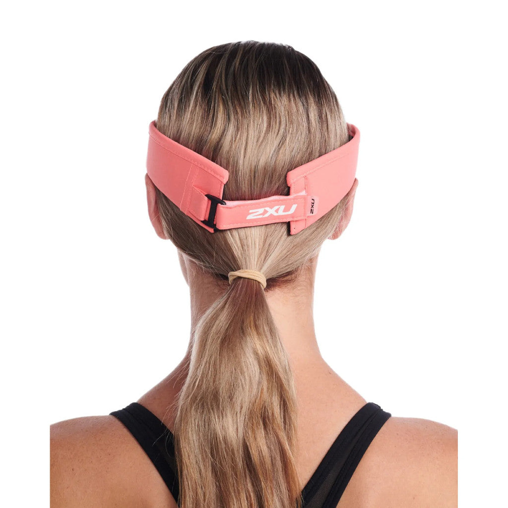 2XU Run Visor, Unisex, hyper coral/white reflective, rose/weiß