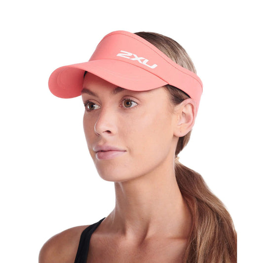 2XU Run Visor, Unisex, hyper coral/white reflective, rose/weiß