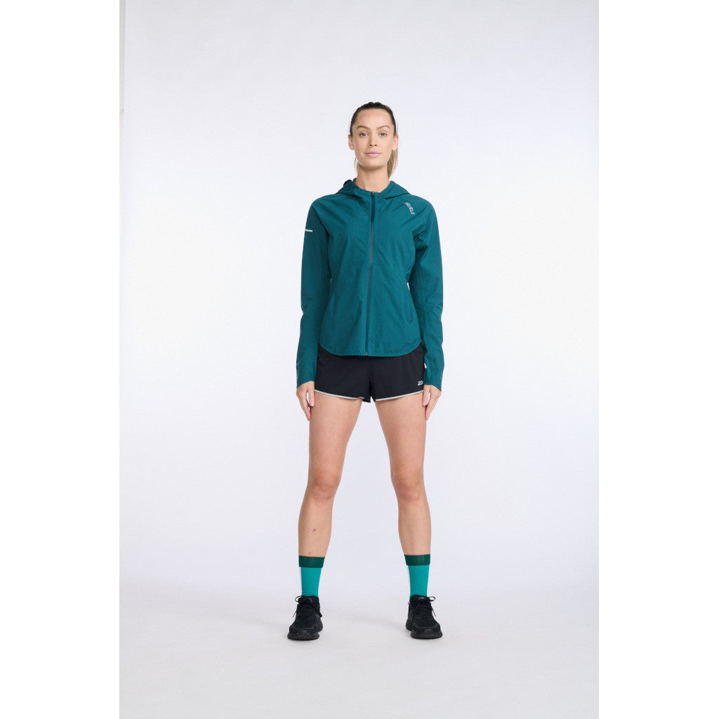 2XU Light Speed WP Jacket, Damen, Deep Jade/Silver Reflective