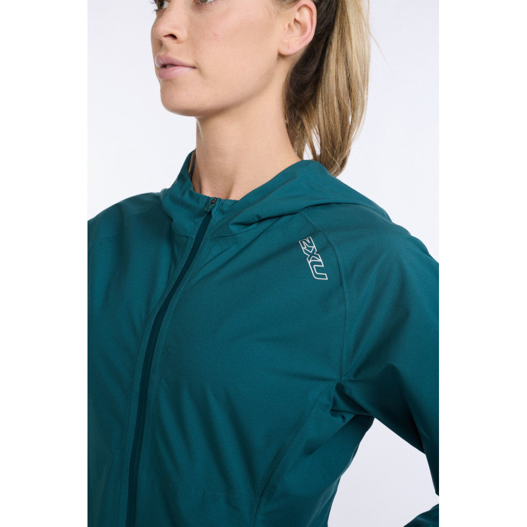 2XU Light Speed WP Jacket, Damen, Deep Jade/Silver Reflective