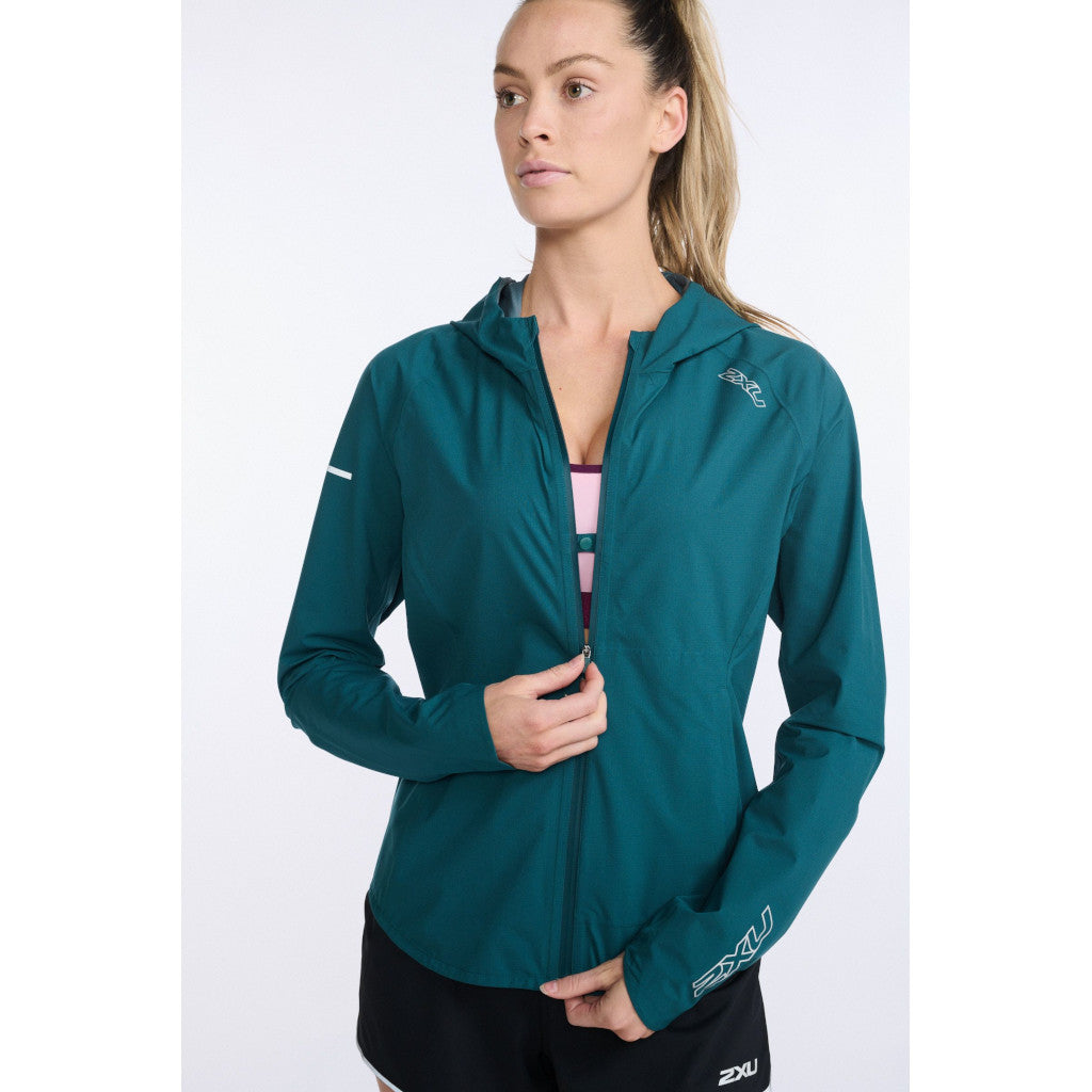 2XU Light Speed WP Jacket, Damen, Deep Jade/Silver Reflective