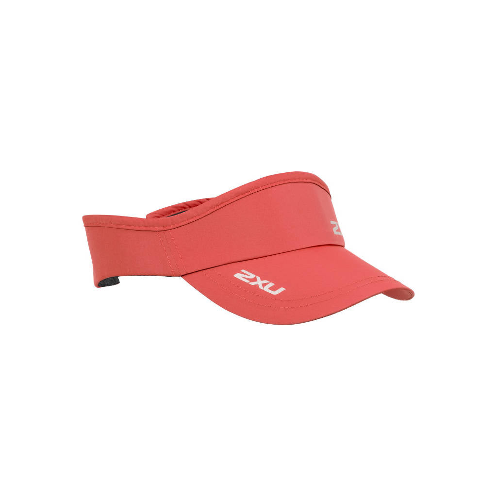 2XU Run Visor, Unisex, Lightning Coral/Weiß