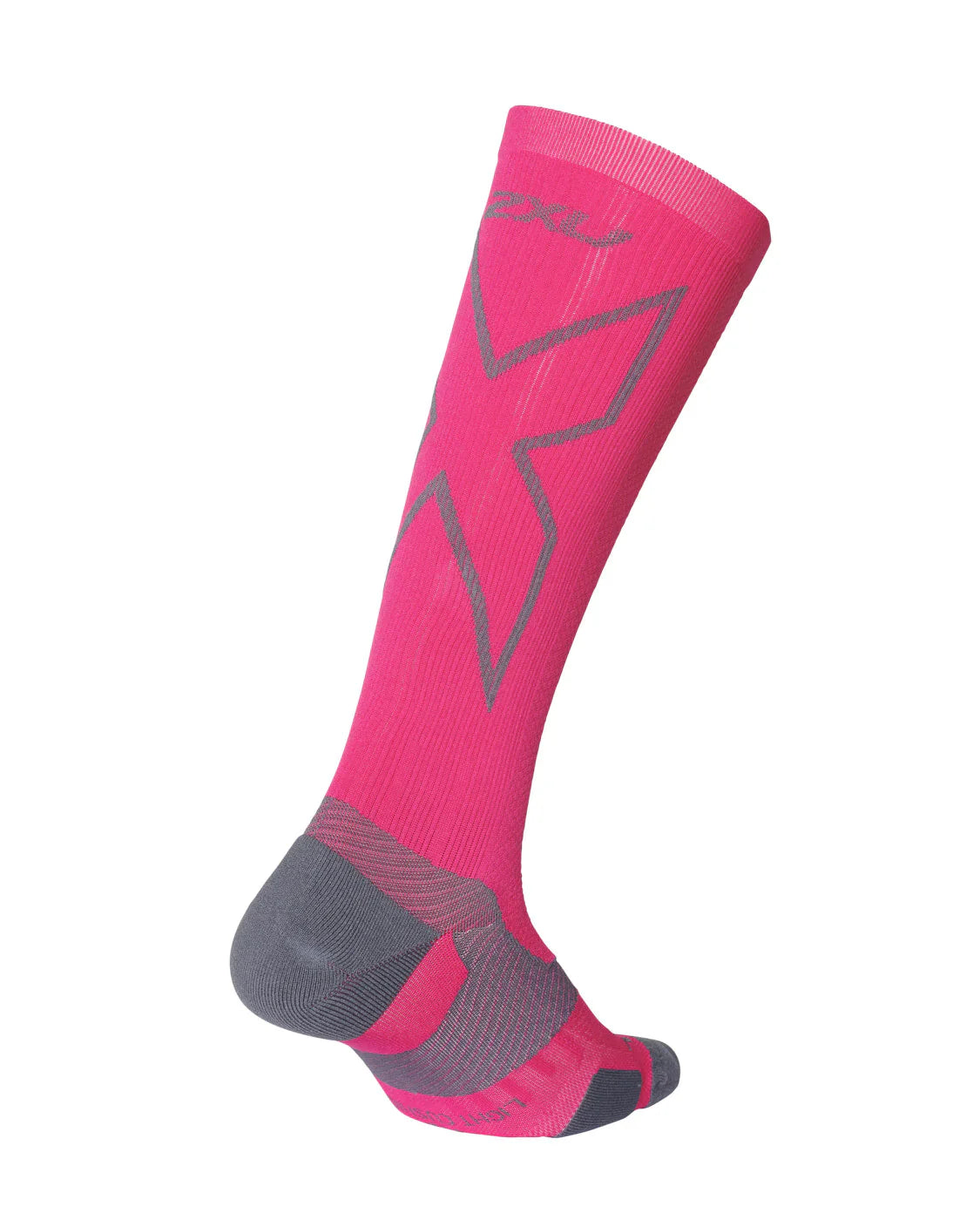 2XU VECTR L.Cush Full Length Socks, HotPink/Grey