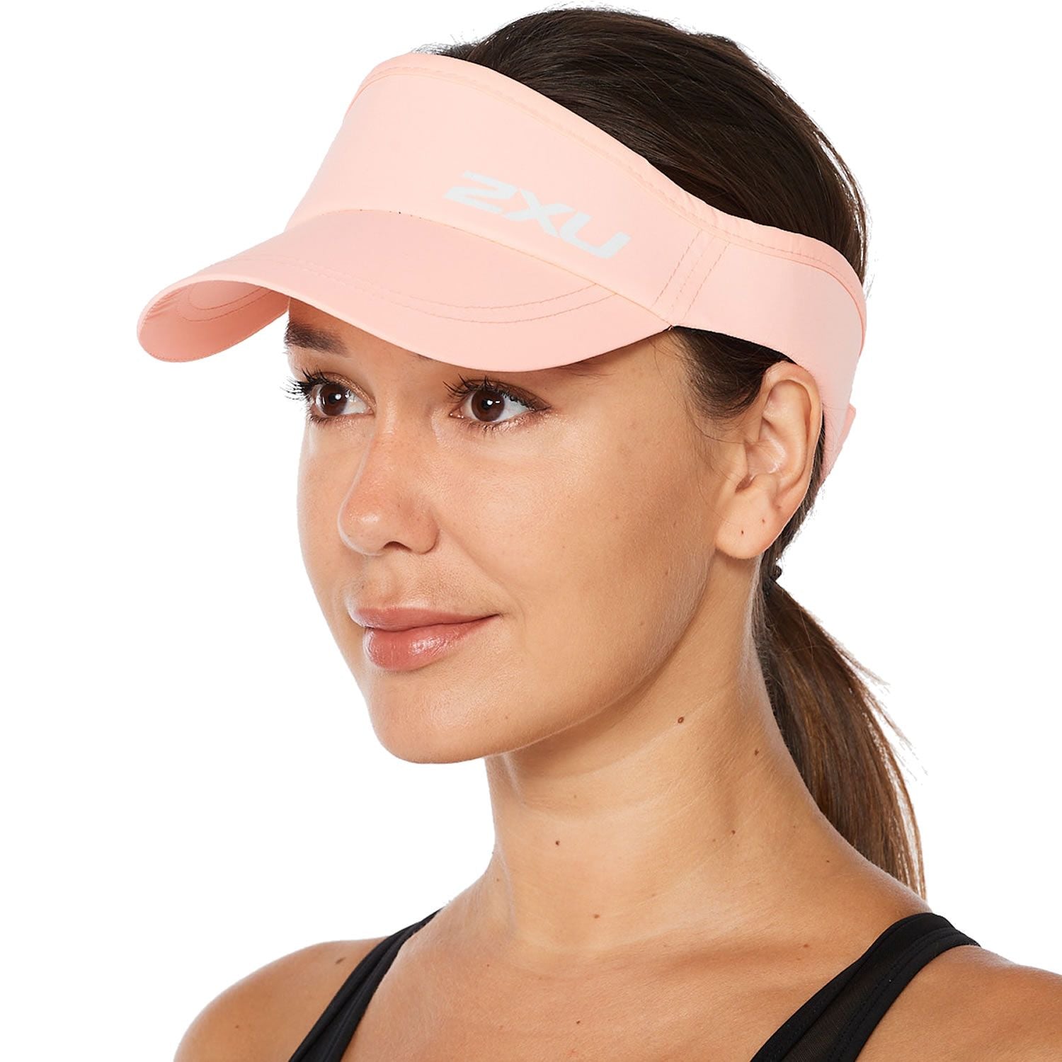 2XU Unisex Run Visor Pastel Coral / White