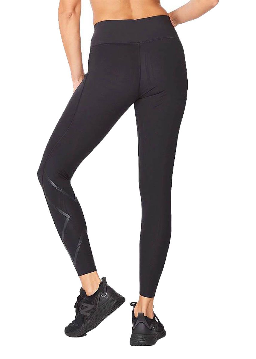 2XU Force Mid-Rise Compression Tights, Damen, Laufhose, Black/Nero